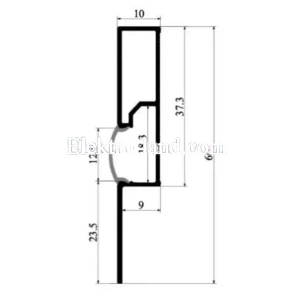 Профиль алюминиевый BIOM PLP-601 60х10 плинтус анодированый, (палка 2м), м